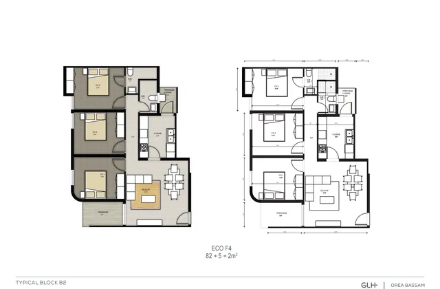 Appartement économique (3 chambres + salon)