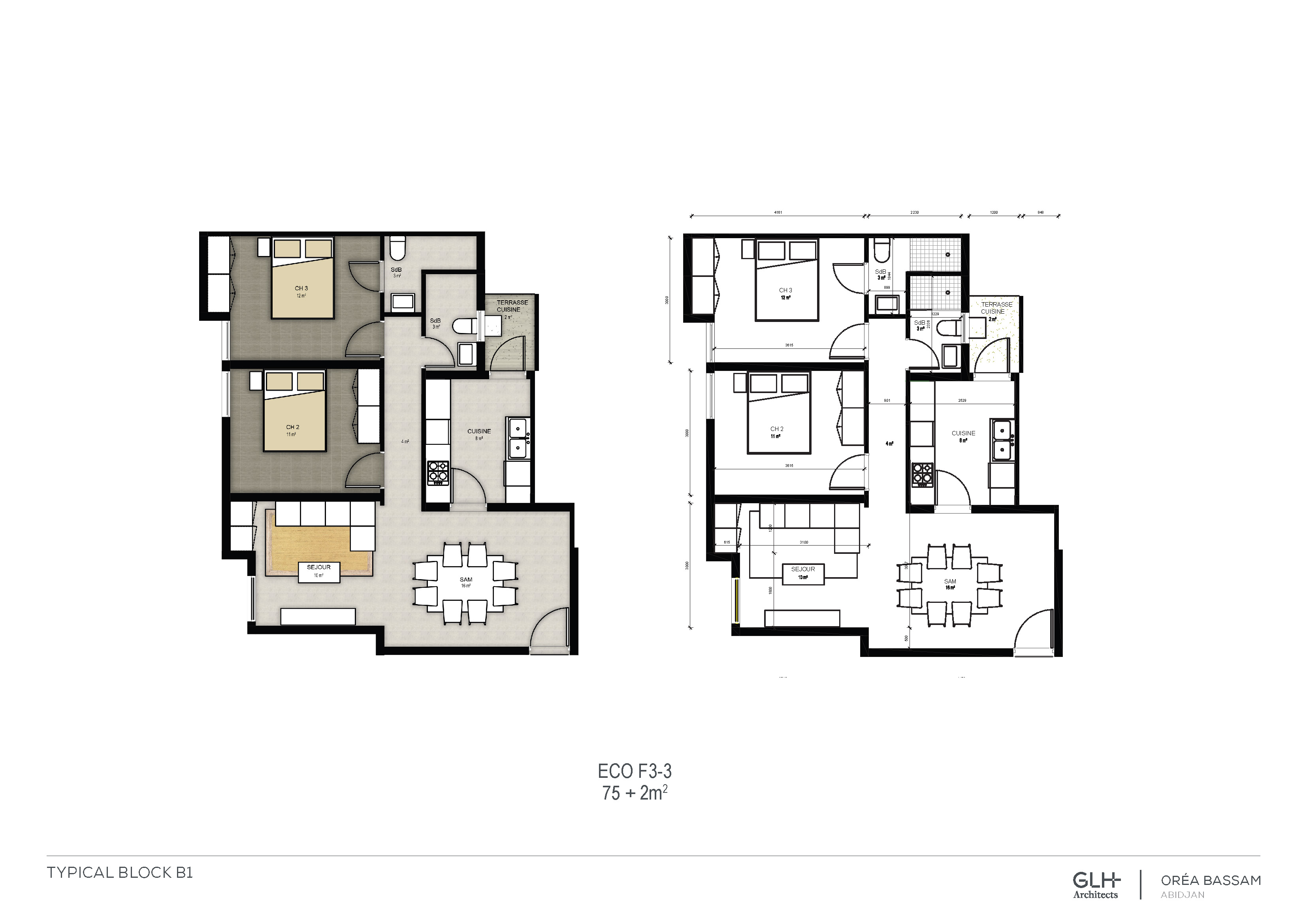 Appartement économique (2 chambres + salon)