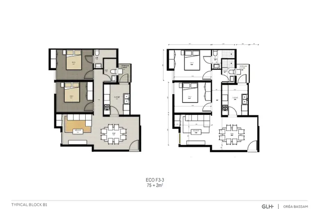 Appartement économique (2 chambres + salon)