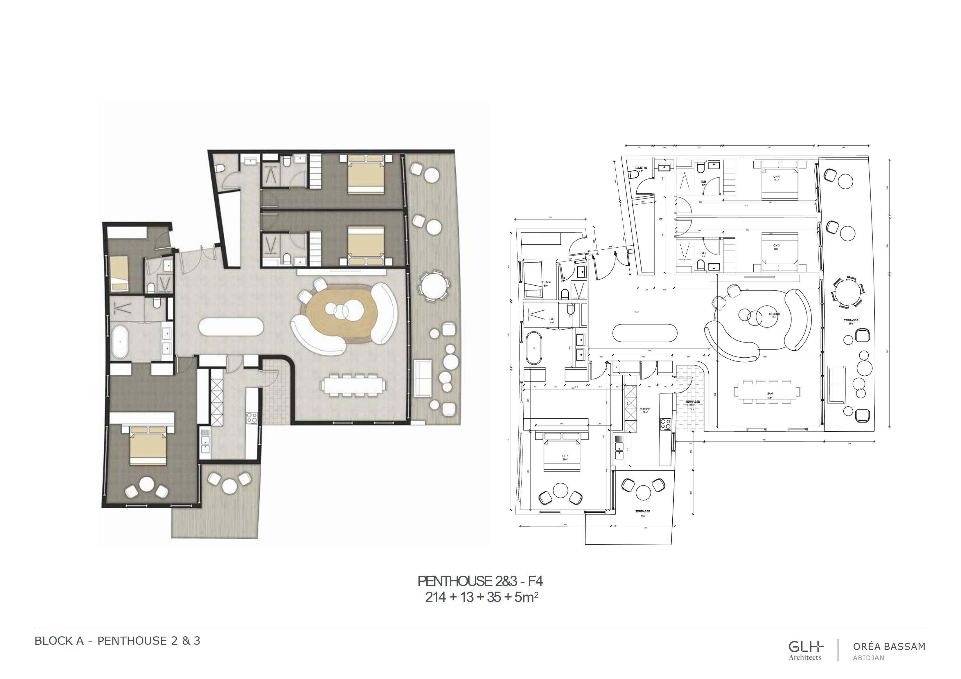 Penthouse (3 chambres + salon)