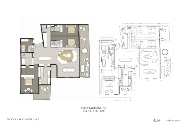 Penthouse (3 chambres + salon)