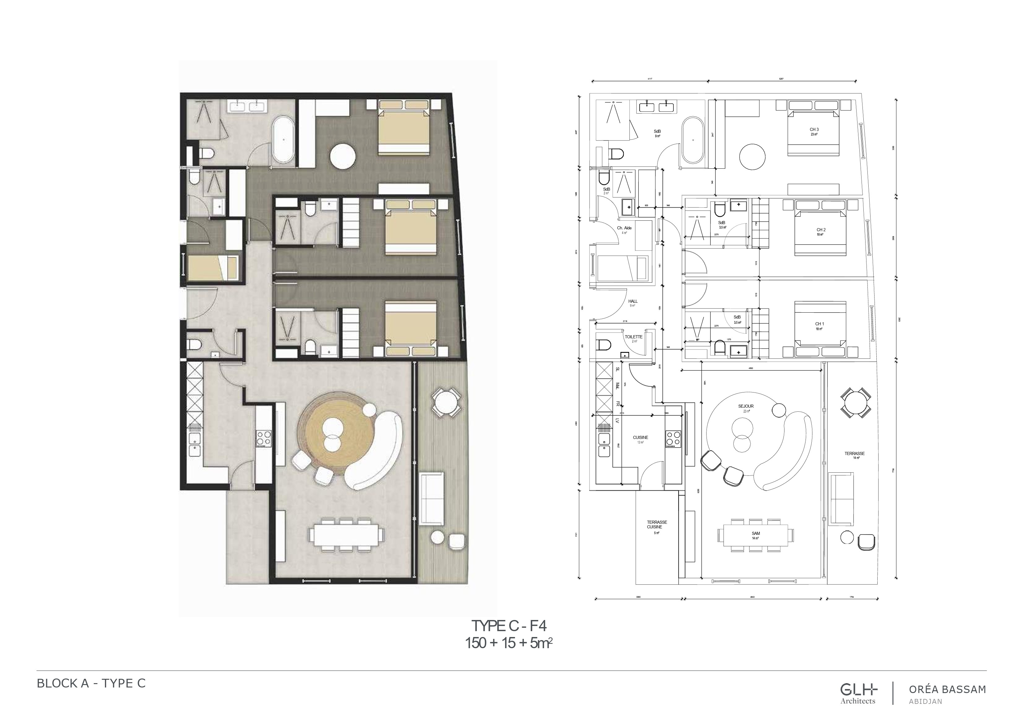Appartement Haut Standing (3 chambres + salon)