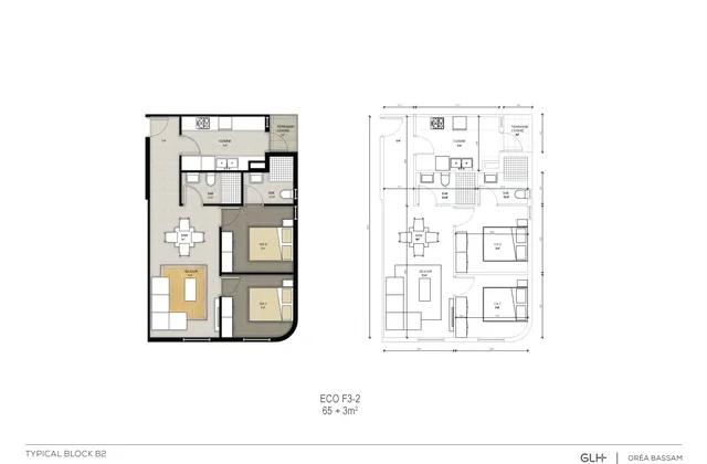 Appartement économique (2 chambres + salon)